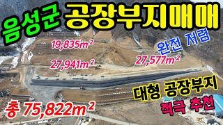 충북 음성군 대형공장부지 매매 / 저렴한 공장부지 / 토목공사 완료조건 매매 / 업종변경 가능 / 공장 건축 상담 / 음성공장부지매매 창고부지매매 음성공장매매