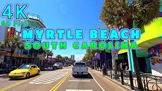 Myrtle Beach Drive on a Sunny Day, South Carolina USA 4K-UHD