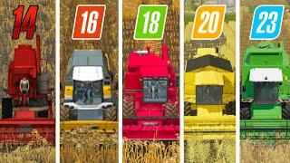 Fs14 Vs Fs16 Vs Fs18 Vs Fs20 Vs Fs23 | Wheat Harvesting With Small Harvester | Timelapse