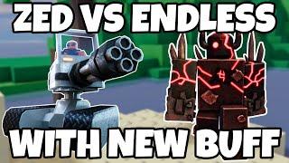 How Far Can the NEW ZED TOWER Get in ENDLESS Mode with The NEW BUFF in Roblox Tower Defense X (TDX)
