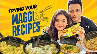 Trying & Rating your MAGGI RECIPES | NEVER TASTED Maggi Like This Before 