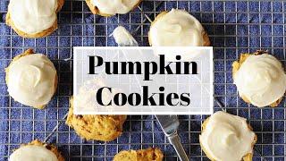 Pumpkin Cookies with Cream Cheese Frosting