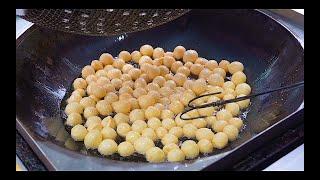 Taiwan Street Food：fried sweet potato balls - Taipei Dalong Street Night Market