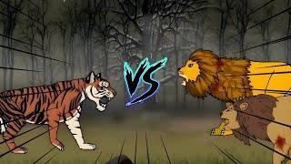 Tiger vs Old Lion vs Lion KO MATION - Wild Animal Battle - DC2 Animation