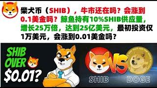 柴犬币（SHIB），牛市还在吗？会涨到0.1美金吗？鲸鱼持有10%SHIB供应量，增长25万倍，达到25亿美元，最初投资仅1万美元，会涨到0.01美金吗？shib币|柴犬币|屎币行情分析！