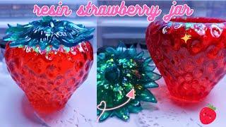 I made my First Resin Strawberry Jar! So cute! •  Epoxy resin art • resin crafts • epoxy resin diy