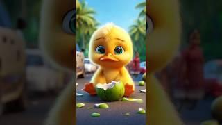 Cute Duckling Drop His Favourite Coconut #cartoon #duckling #funny #shorts