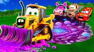 ZOMBIE Pit Transform In Beast Lightning McQueen & Big & Small Pixar Cars! Beam.NG Drive!