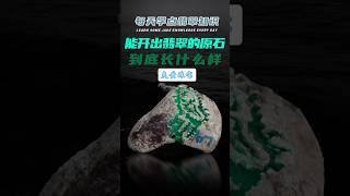 能开出翡翠的原石，到底长什么样子？#翡翠 #珠宝 #翡翠知识 #翡翠定制 #私人定制