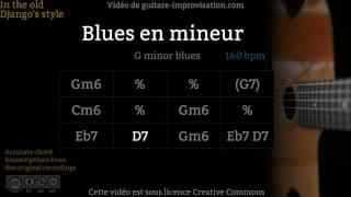 Blues en mineur : Gm (160 bpm) - Gypsy jazz Backing track / Jazz manouche