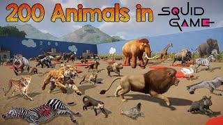 200 Animals in Squid Game Red Light Green Light included Elephant, Mammoth, Hippo, Rhino & Tiger