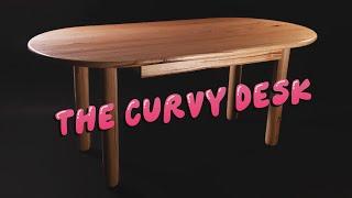 A curvy modern minimalist desk for an artist - Full Build