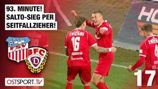 93. Minute! Salto-Sieg per Seitfallzieher: FSV Zwickau - BFC Dynamo | Regionalliga Nordost