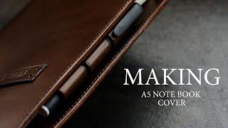 Making A5 notebook leather cover. Leather craft