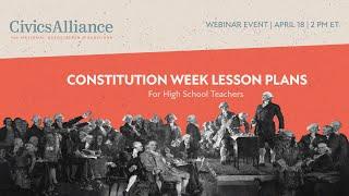 Constitution Week Lesson Plans