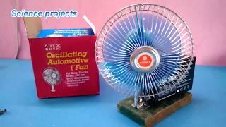 Dc Motor Car fan 6 inches, How to make Table fan With 12v 7ah Battery