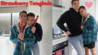 Making Strawberry Tanghulu (Candied Strawberries) | Gay Couple