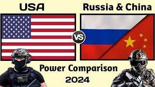 USA vs Russia and China military power 2024 | US vs Russia and China military power 2024