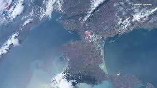 МКС пролетает над Крымским полуостровом