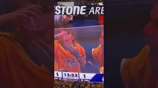 Dad, Daughter Chug Drinks On Big Screen At NHL Game | 10 News First #nhl #nashville #hockey