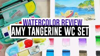 Review & Demo - Amy Tangerine Watercolor Set 