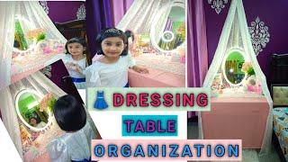 PRINCESS DRESSING TABLE ORGANIZATION || DIY || BUDGET FRIENDLY || MONIKA MAKEOVER GALLERY ||