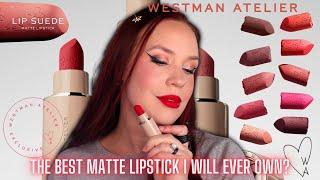 Swatching Westman Atelier Lip Suede Lipsticks