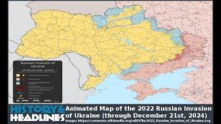 Animated Map of the 2022 Russian Invasion of Ukraine (through December 21st, 2024)