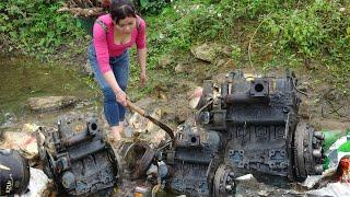 Repair Restoration and Restart Engine In Water. Engine Repair Diesel \ GENIUS GIRL MECHANIC