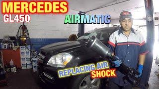 How to replace front Air shock on Mercades benz GL450 AirMatic // Air Pump Fuse