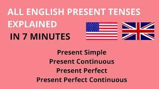 All English Present Tenses explained in 7 minutes | Learn With Examples #tenses #presenttenses