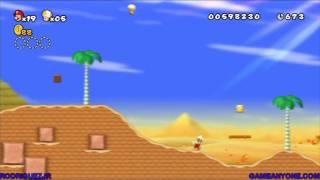 New Super Mario Bros. Wii 2P Co-Op Walkthrough (World 2 Pt. 1/4)
