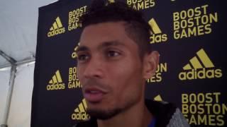 Wayde van Niekerk after winning 200 at 2017 adidas Boost Boston Games