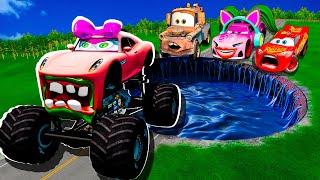 ZOMBIE Pit Transform In Beast Lightning McQueen & Big & Small Pixar Cars! Beam.NG Drive!