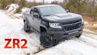 Off Road 4x4 Chevy Colorado ZR2 Off-Roading Hill Climb Snow Mud Water Midsize Pickup Truck