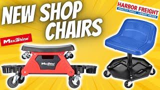 NEW SHOP CHAIRS | Harbor Freight & Maxshine | Creeper Seat with Wheels