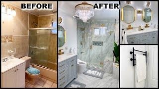 EXTREME BATHROOM TRANSFORMATION FROM START TO FINISH : LUXURY BATHROOM MAKEOVER & TOUR | OMABELLETV