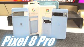 Google Pixel 8 Pro Bay Blue & Blue Pixel 8 Pro Case