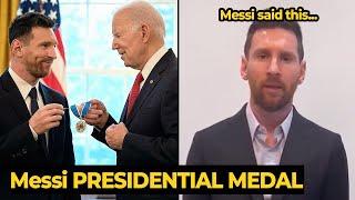 Messi's reaction after Joe Biden awarded him the Presidential Medal of Freedom | Football News Today