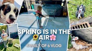 Spring is in the air Outside pool cleaning, Duck fun & life updates! Family of 6 day in the life