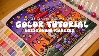 How to choose colors  Using Ohuhu markers ️ Tutorial (with talking) 'Little Corner' by Coco Wyo