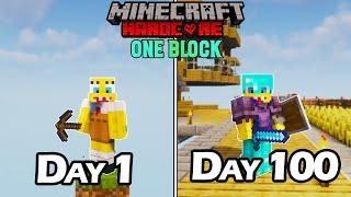 I Suvived 100 Days on ONE BLOCK In Minecraft.