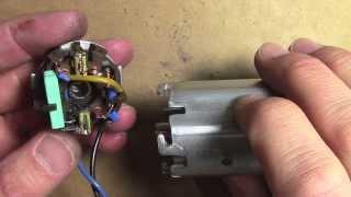 How to repair fix an electric motor - replace carbon brushes
