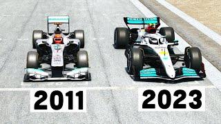 Mercedes F1 2023 vs Mercedes F1 2022 (Hamilton vs Schumacher) - Melbourne GP