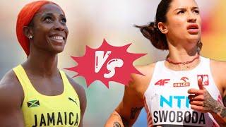 Shelly Ann Face Off With Ewa Swoboda & Tamari Davis Semi Final 100m