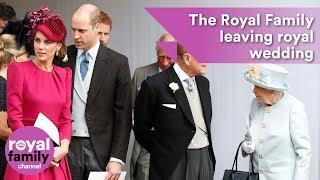 The Royal Family leaving Princess Eugenie's wedding