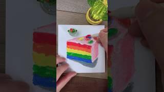 How to draw cake + rainbow with oil pastels #piclove #cake #cakeideas #rainbow #drawing #oilpastel