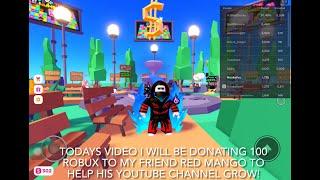 Donating 100 Robux to My Friend! (Red Mango Plays)