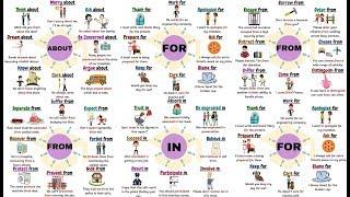 50+ Super Common Prepositionals Verbs in English | For, From, In, About | Prepositions after Verbs