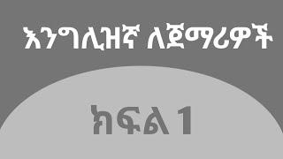 እንግሊዝኛ ቋንቋ ለጀማሪዎች  |  ክፍል 1 | General Question & Phrase